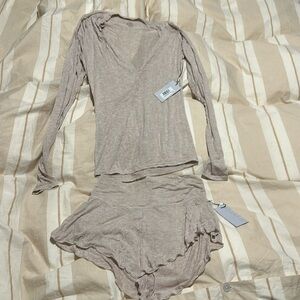 Negative whipped Henley and shorts set. Tags on never worn